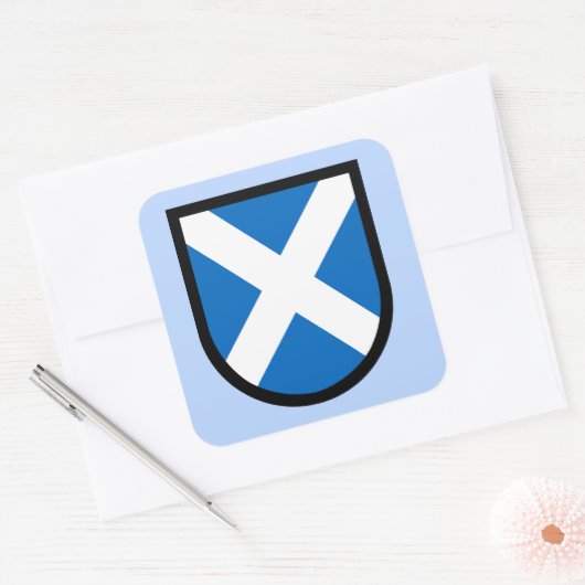 St. Andrew's Shield Vierkante Sticker (Envelop)