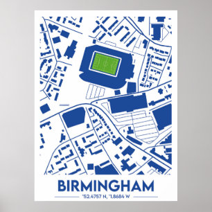 St. Andrew's Stadium Kaart Ontwerp Poster