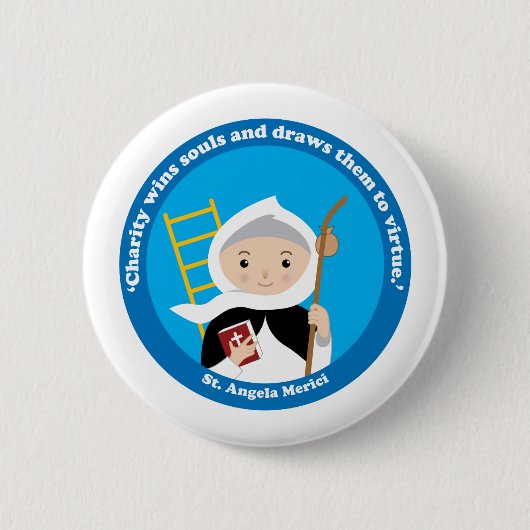 St. Angela Merici Ronde Button 5,7 Cm (Voorkant)