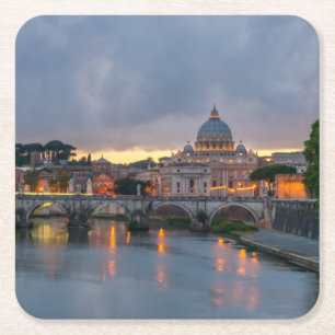 St. Angelo Bridge, St. Peter's Basilica, Rome Kartonnen Onderzetters