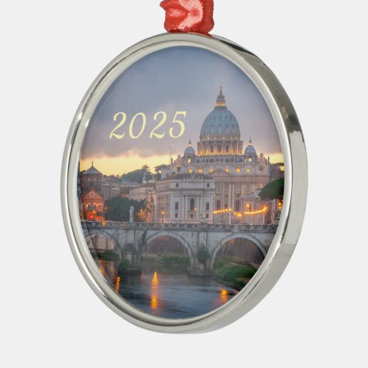 St. Angelo Bridge, St. Peter's Basilica, Rome Metalen Ornament (Links)