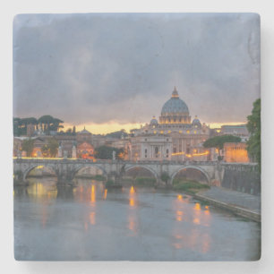 St. Angelo Bridge, St. Peter's Basilica, Rome Stenen Onderzetter