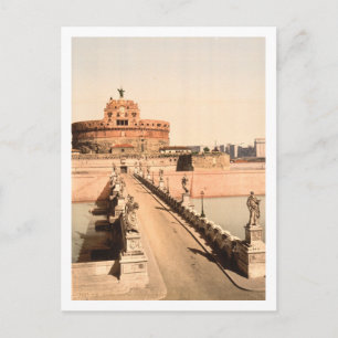 St Angelo Castle and Bridge, Rome, Lazio Italië Briefkaart
