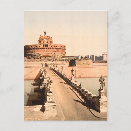 St Angelo Castle and Bridge, Rome, Lazio Italië Briefkaart (Voorkant)