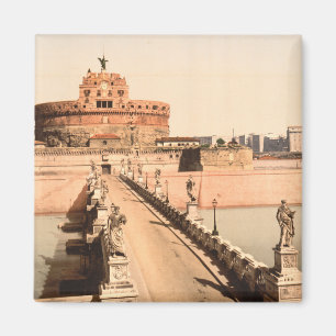St Angelo Castle and Bridge, Rome, Lazio Italië Magneet