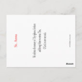 St. Anna Prayer Card Briefkaart (Achterkant)