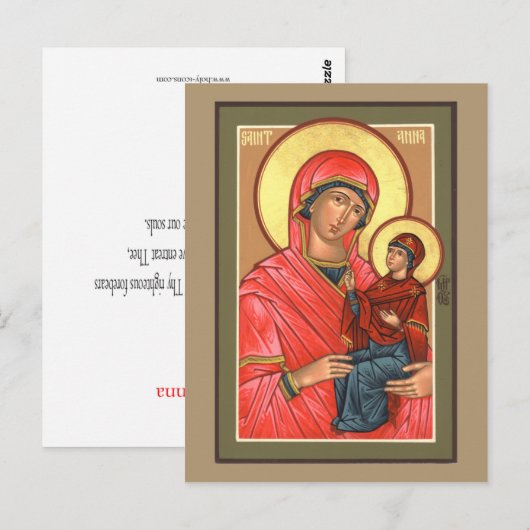 St. Anna Prayer Card Briefkaart (Voorkant / Achterkant)