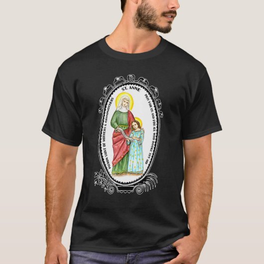 St Anne Afbeelding Patron Saint Kinderen Kat T-shirt (Voorkant)