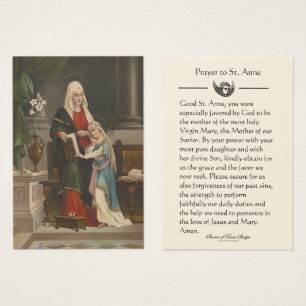 St. Anne Blessed Virgin Mary Prayer Heilige Kaart