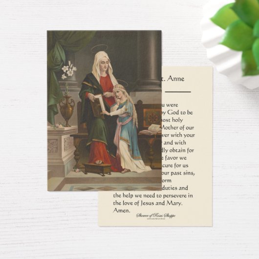 St. Anne Blessed Virgin Mary Prayer Heilige Kaart (Bureau)