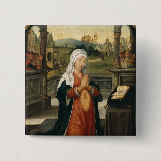 St.Anne Conceiving the Virgin Vierkante Button 5,1 Cm (Voorkant)