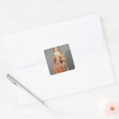 St. Anne, de Maagd en het Kind, Vierkante Sticker (Envelop)