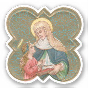 St. Anne en BVM in een Barbed Quatrefoil (BK67) Sticker