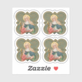 St. Anne en BVM in een Barbed Quatrefoil (BK67) Sticker (Vel)