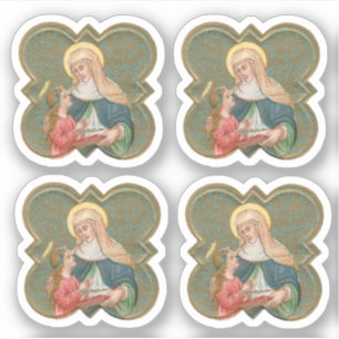 St. Anne en BVM in een Barbed Quatrefoil (BK67) Sticker