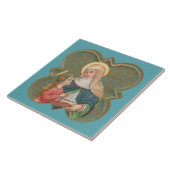 St. Anne en BVM in een Barbed Quatrefoil (BK67) Tegeltje (Zijkant)