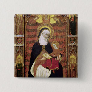 St. Anne en de Maagd Vierkante Button 5,1 Cm