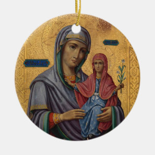 St. Anne en de Theotokos Oosters-Orthodoxe christe Keramisch Ornament