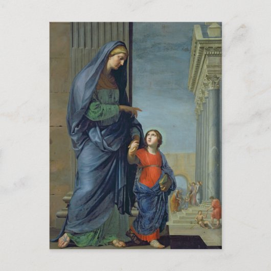 St. Anne leidt de Maagd naar de tempel Briefkaart (Voorkant)