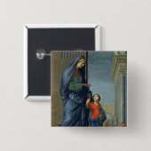 St. Anne leidt de Maagd naar de tempel Vierkante Button 5,1 Cm (Voorkant /achterkant)