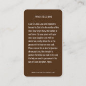 St. Anne met de blote Maagd Maria katholieke gebed Plaatskaartje (Achterkant)