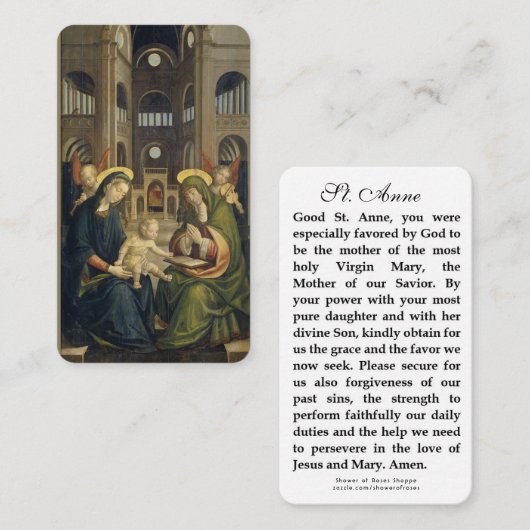 St Anne met de blote Maagd Mary Jesus Prayer Plaatskaartje (Voorkant / Achterkant)