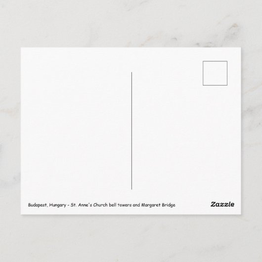 St. Anne's Church en Margaret Bridge in Boedapest Briefkaart (Achterkant)