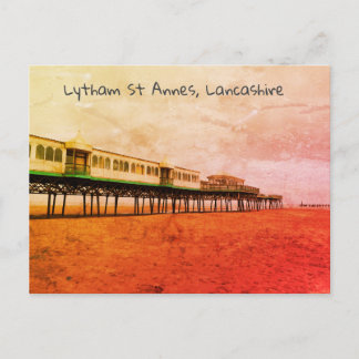 St Annes Victoriaans Pier in Lancashire, briefkaar Briefkaart
