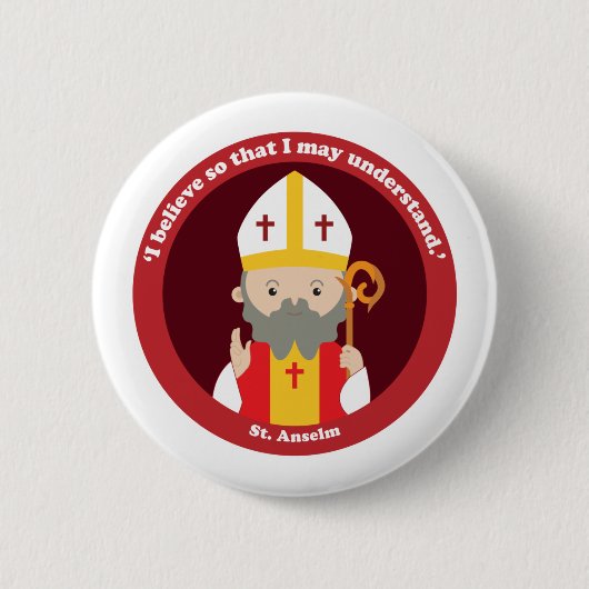 St. Anselm Ronde Button 5,7 Cm (Voorkant)