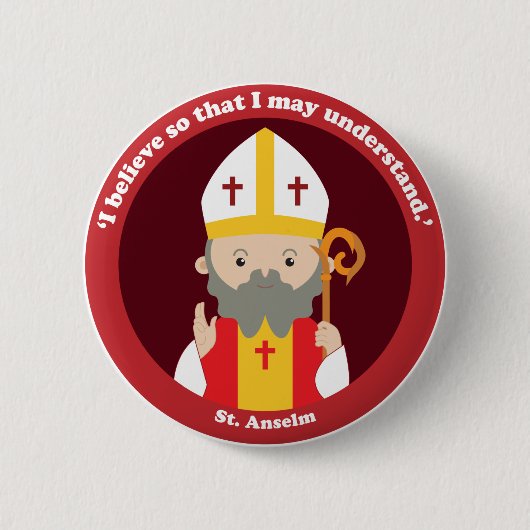 St. Anselm Ronde Button 5,7 Cm (Voorkant)