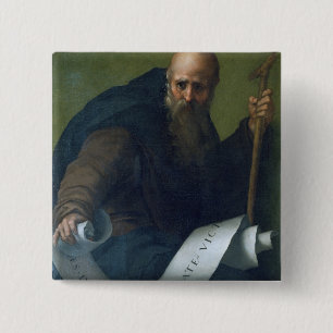 St. Anthony Abbot (c.251-356) c.1518-19 (olie op c Vierkante Button 5,1 Cm