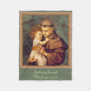 St. Anthony & Baby Jesus PERSONALIZE Fleece Deken
