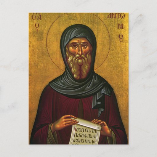St. Anthony de Grote Orthodoxe Christelijk Icoon Briefkaart (Voorkant)