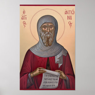 St. Anthony de Wonderwerker Orthodoxe Icoonprint Poster