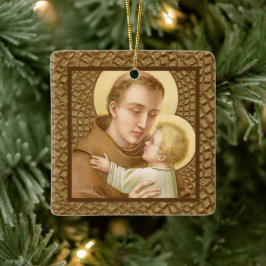 St. Anthony en het Christuskind (JM 05) DIY Back Keramisch Ornament
