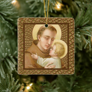 St. Anthony en het Christuskind (JM 05) DIY Back Keramisch Ornament