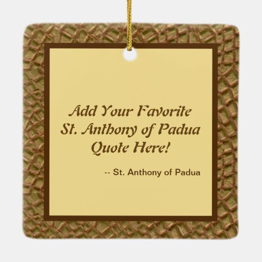 St. Anthony en het Christuskind (JM 05) DIY Back Keramisch Ornament (Achterkant)