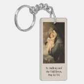 St. Anthony en Kind Jezus Gebedskaart Sleutelhanger (Voorkant Links)