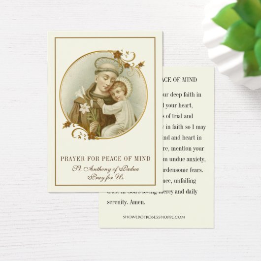 St. Anthony Gebed voor gemoedsrust & hart Visitekaartje (Bureau)