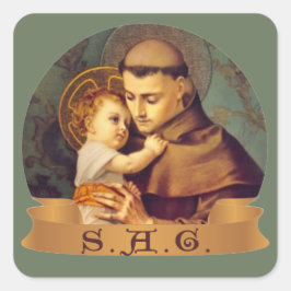 St. Anthony Guide Catholic Baby Jesus S.A.G. Vierkante Sticker
