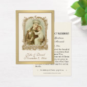 St. Anthony Jesus Elegant Gold Wedding Favor Kaart (Bureau)