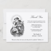 St. Anthony Jezus rouwkaarten condoleance sympathi Bedankkaart (Voorkant)