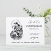 St. Anthony Jezus rouwkaarten condoleance sympathi Bedankkaart (Staand voorkant)