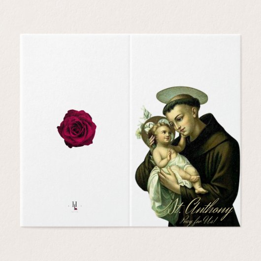 St. Anthony Katholieke Condoleance Dank u Kaarten (Buitenkant ongevouwen)