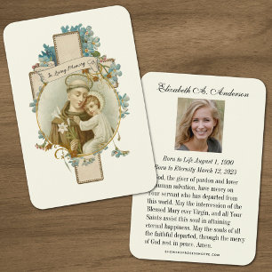 ST. ANTHONY-katholieke Kaart van begrafenisgebed