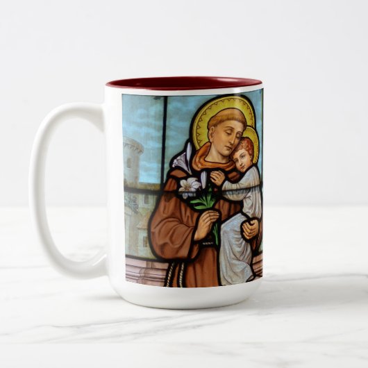 St. Anthony met baby Jesus Coffee Mok (Links)