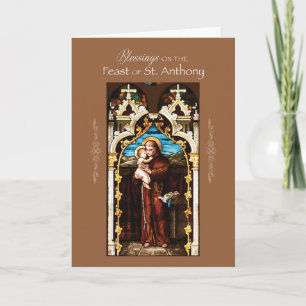St. Anthony of Padua Feast Day Blessings Kaart
