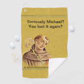 St. Anthony Patron Saint Lost Golf Balls Humoureus Golfhanddoek (Insitu)