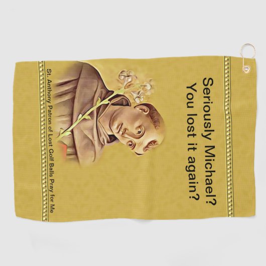 St. Anthony Patron Saint Lost Golf Balls Humoureus Golfhanddoek (Horizontaal)