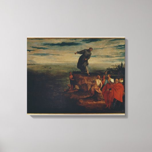 St. Anthony Preaching to the Fish, c.1580 Canvas Afdruk (Voorkant)